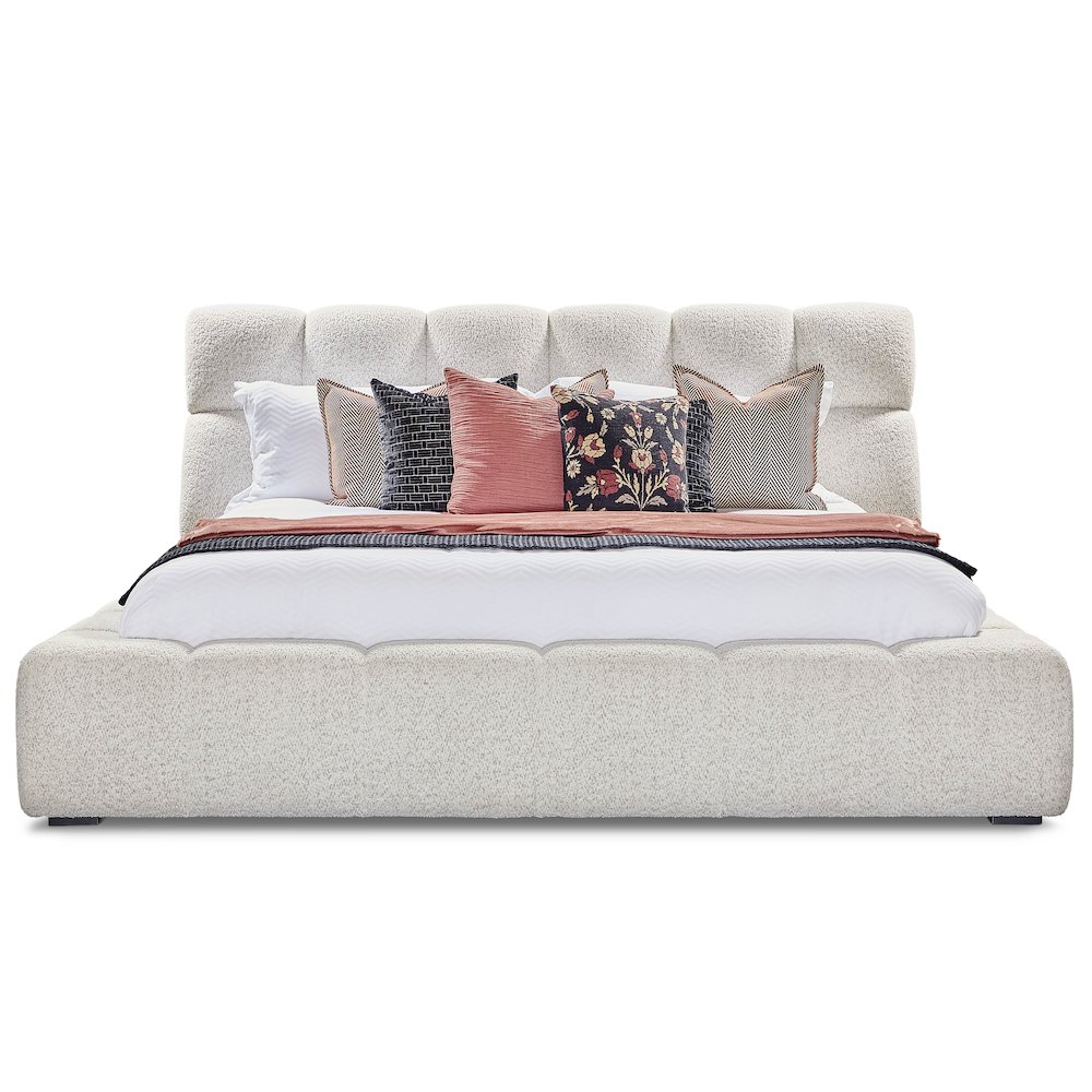 - Fluffy River Rock Queen Upholstered Bed. Picture 2