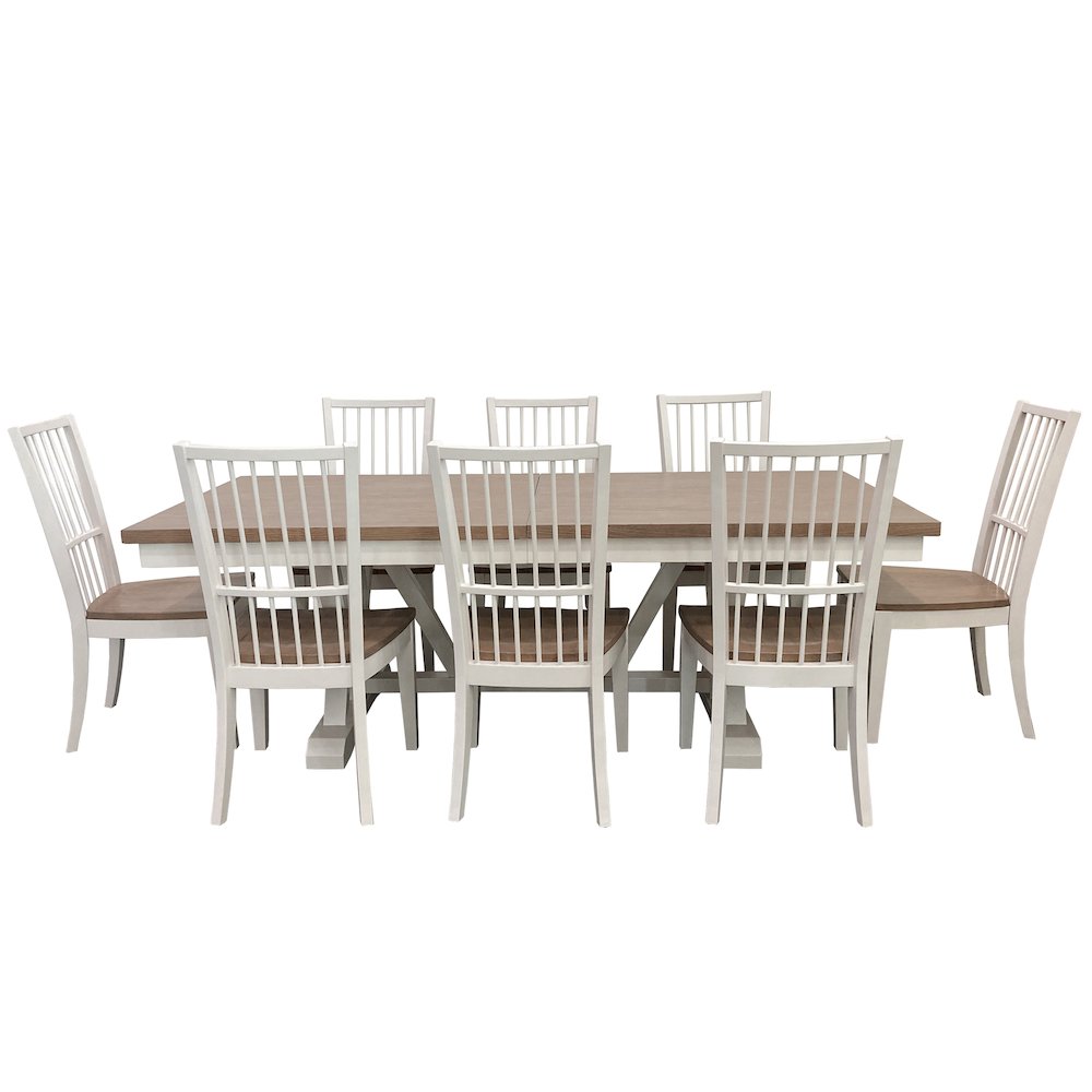 Modern Dining 88 In. Trestle Extendable Dining Table. Picture 9