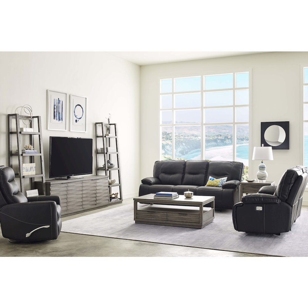 Spartacus - Black Power Reclining Loveseat. Picture 4
