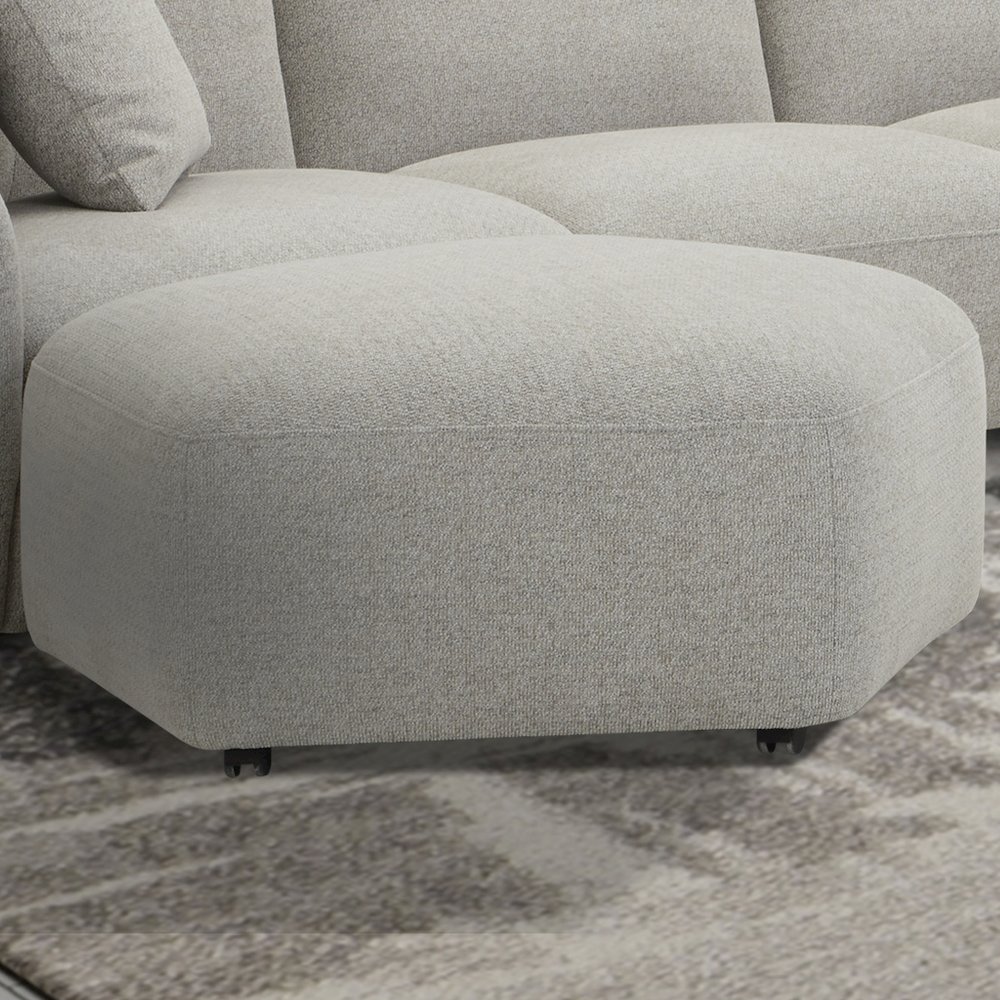 Playful - Canes Cobblestone Ottoman with Casters. Picture 7