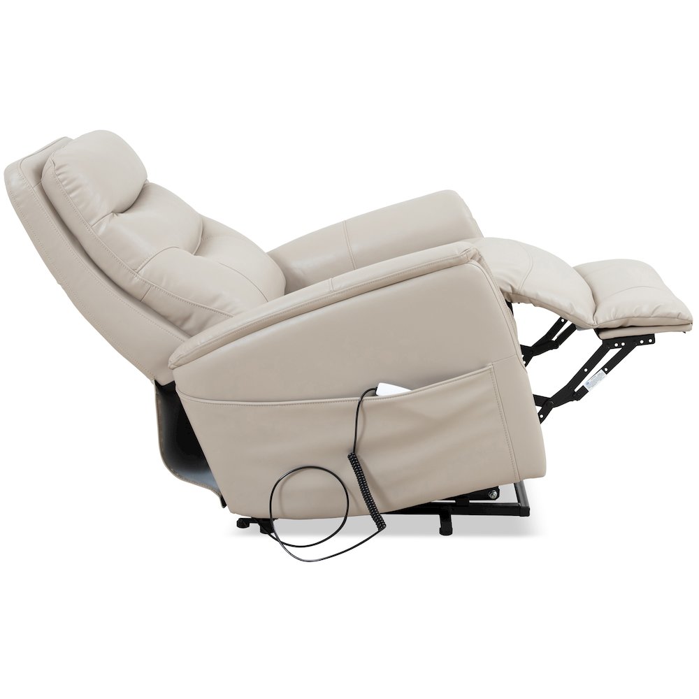 Gemini - Softy Ivory Power Lift Recliner with Articulating Headrest Two Pack. Picture 7