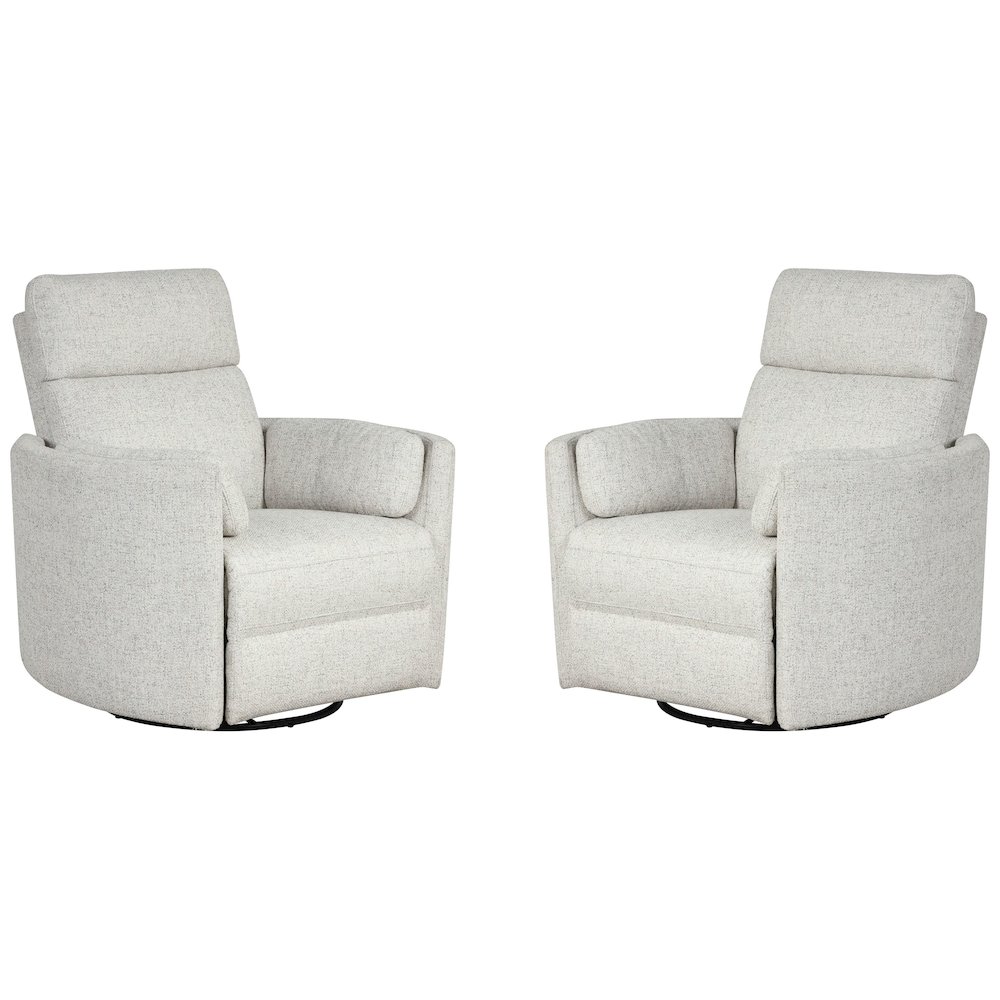 Radius - Natural Beauty Quartz Power Swivel Glider Recliner Two Pack. Picture 1