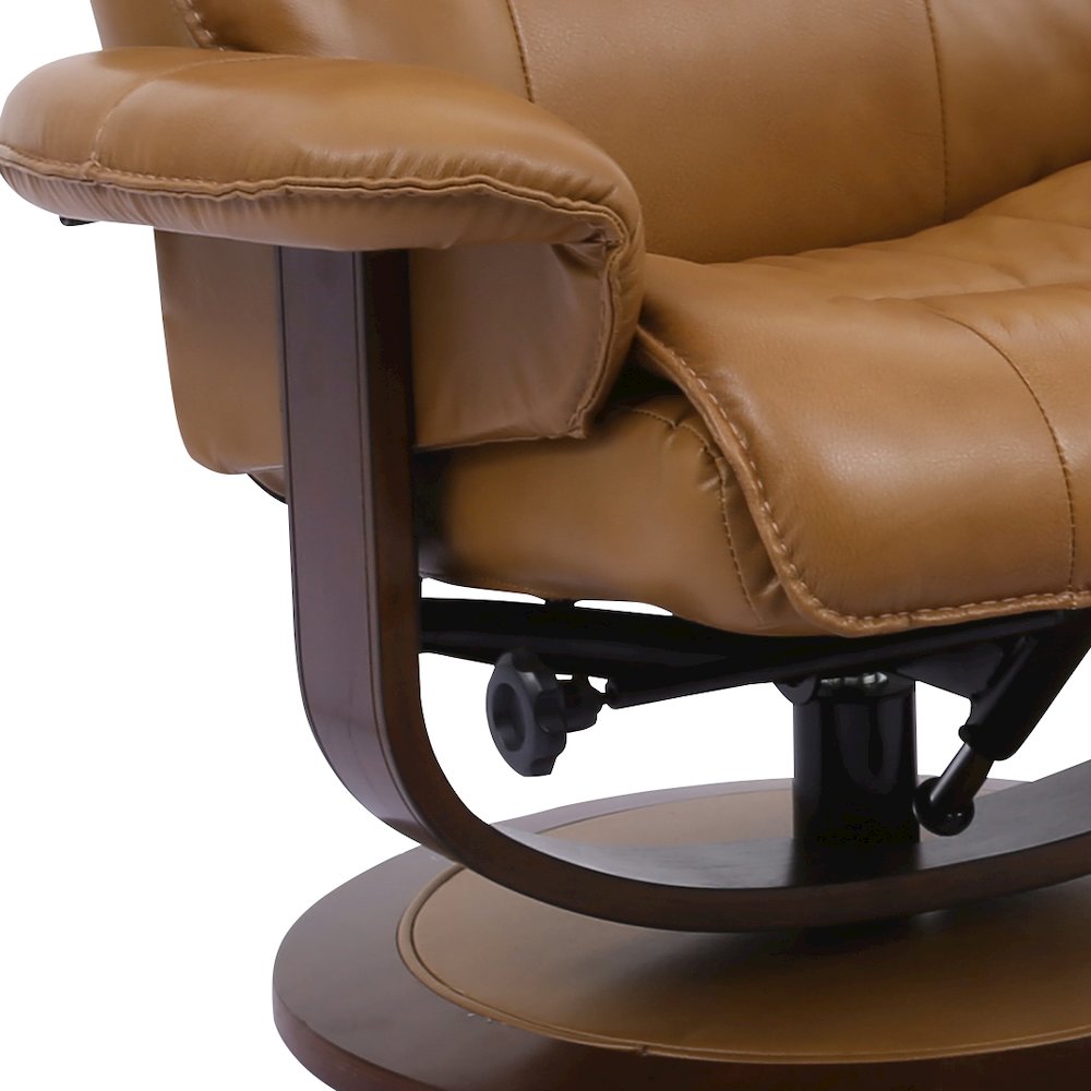Knight - Butterscotch Manual Reclining Swivel Chair and Ottoman. Picture 6