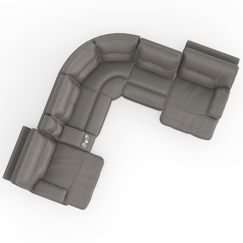 6 Piece Modular Power Reclining Sectional with Power Adjustable Headrests. Picture 3