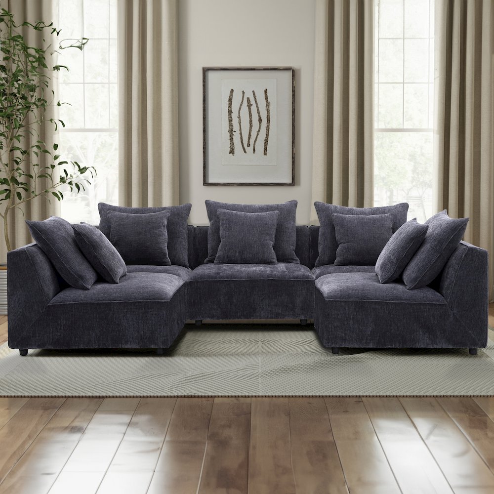 Recess - Reptile Blue 5 Piece Modular Sectional. Picture 7
