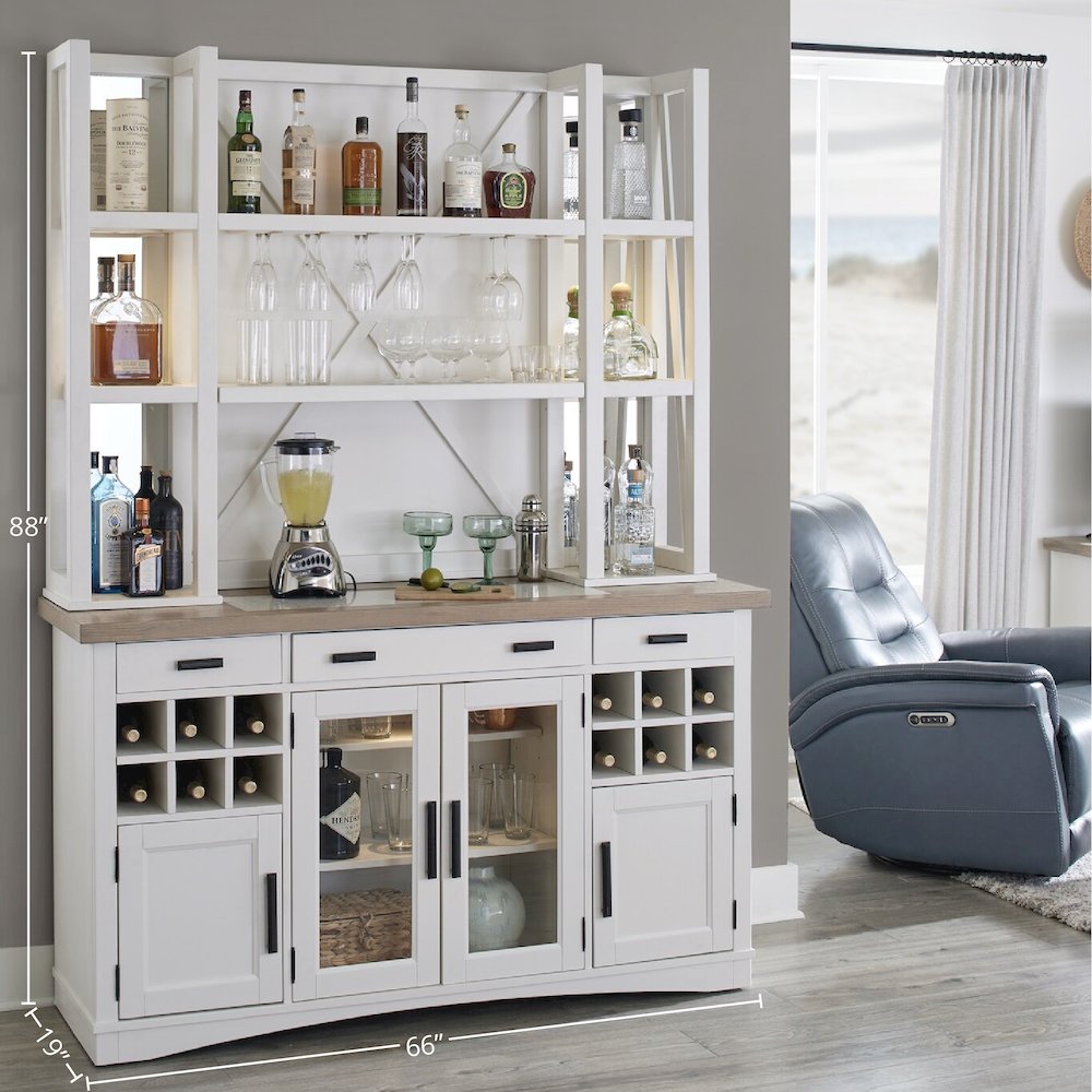 Modern Dining 66 In. Buffet and Hutch with Quartz Insert. Picture 7