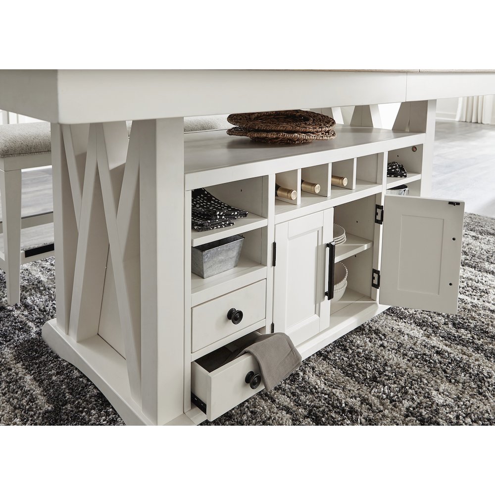 Modern Dining 72 In. Island Counter-Height Extendable Dining Table. Picture 17