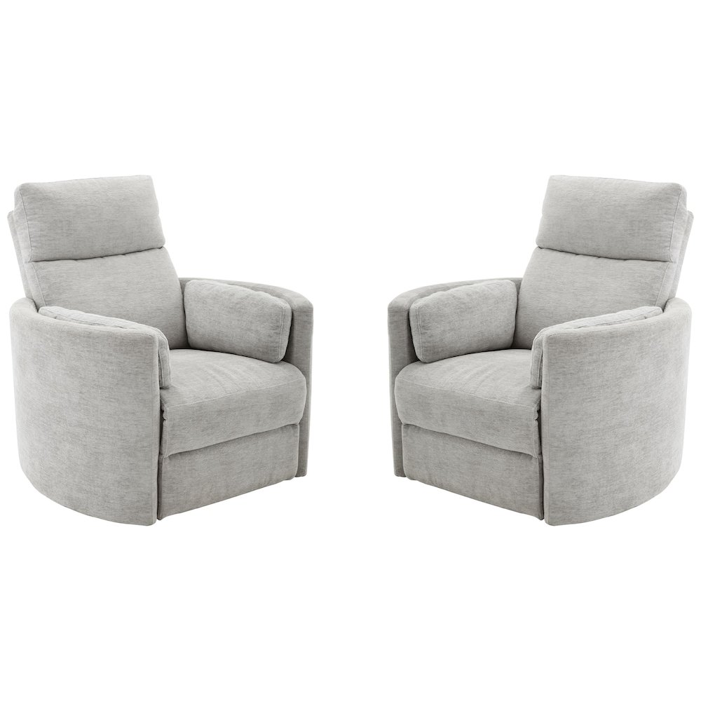 Radius - Mineral Power Swivel Glider Recliner Two Pack. Picture 1
