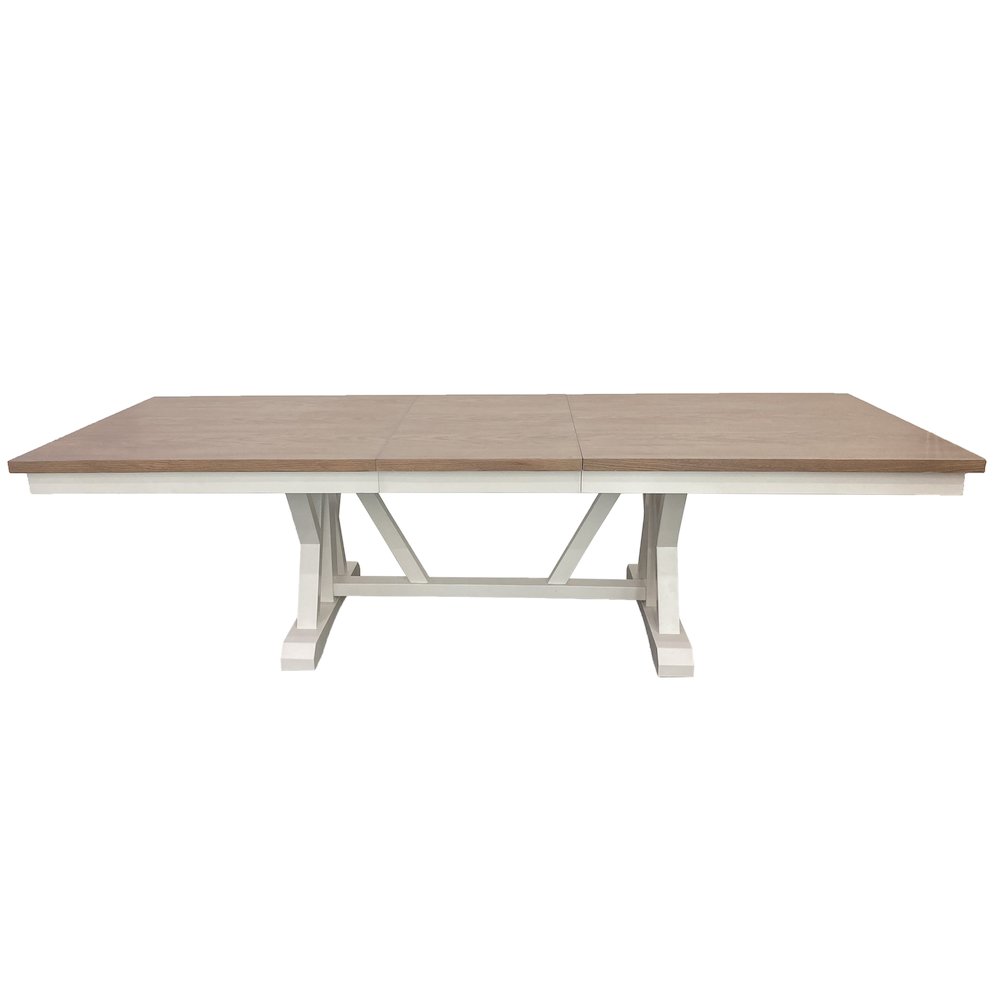 Modern Dining 88 In. Trestle Extendable Dining Table. Picture 3