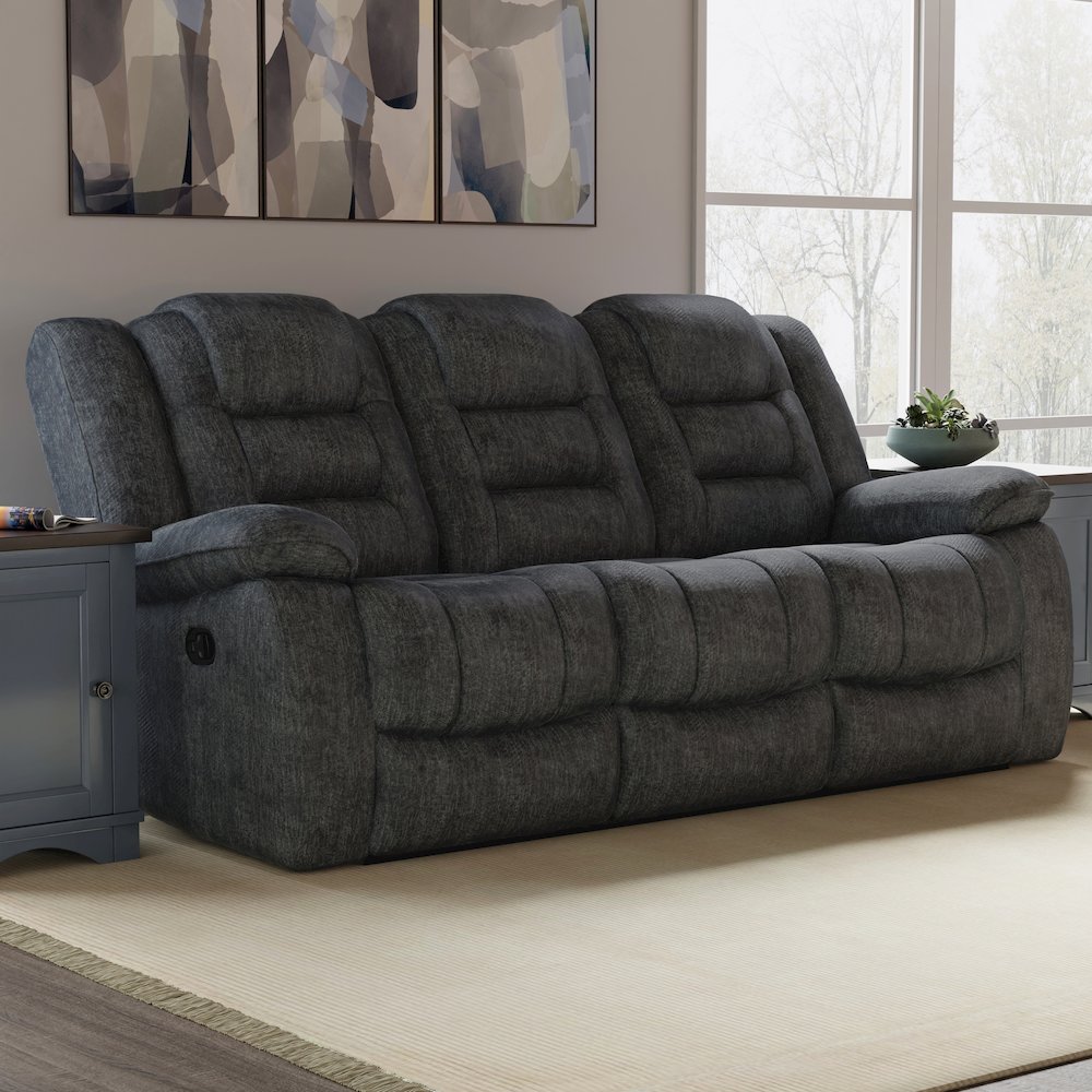 Bolton - Misty Storm Manual Glider Reclining Sofa and Two Recliners. Picture 12
