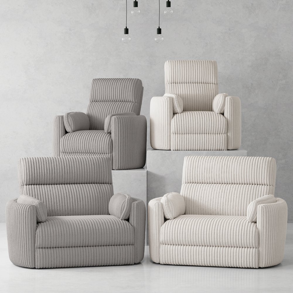 Radius Xl - Mega Ivory Extra Wide Power Glider Recliner Two Pack. Picture 6