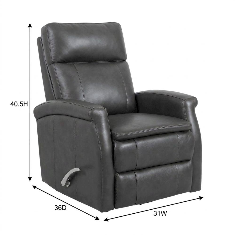 Contemporary Warm Grey Swivel Glider Recliner with Comfortable Headrest. Picture 7