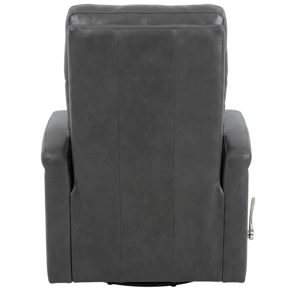 Contemporary Warm Grey Swivel Glider Recliner with Comfortable Headrest. Picture 4