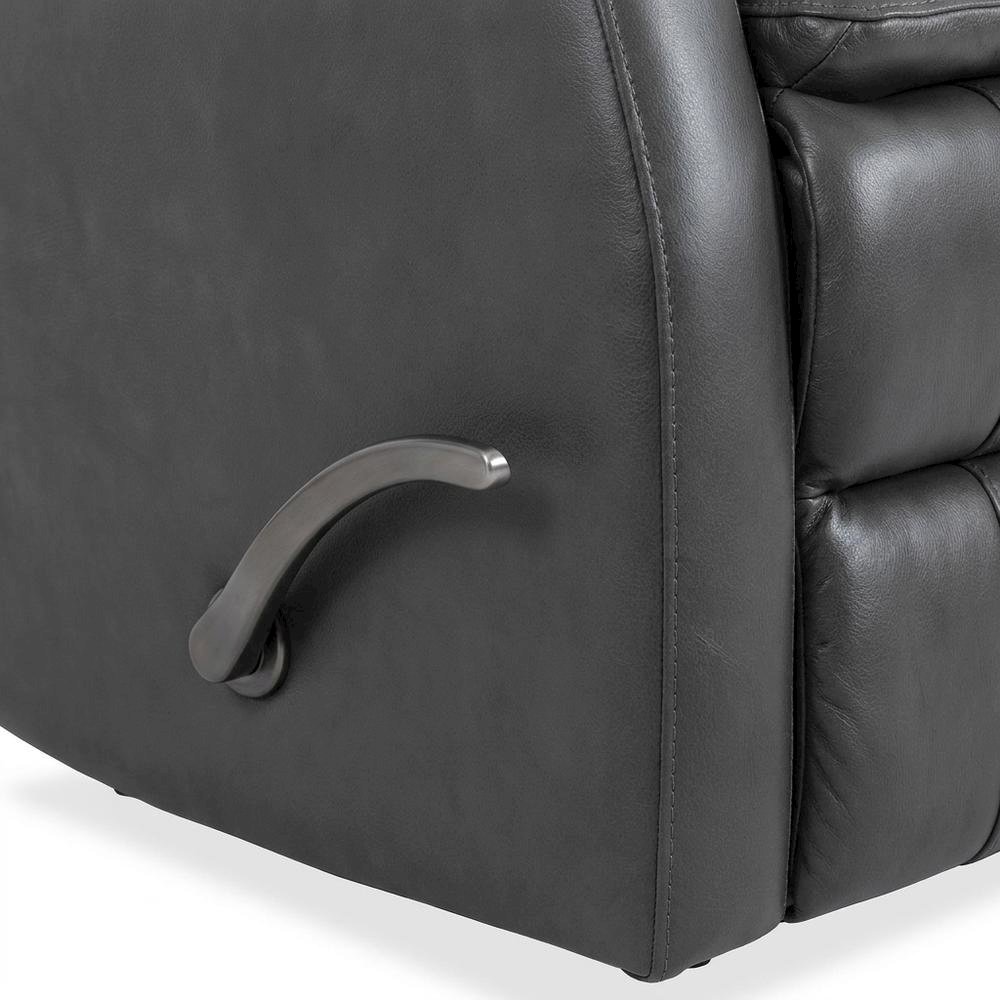 Contemporary Warm Grey Swivel Glider Recliner with Comfortable Headrest. Picture 6