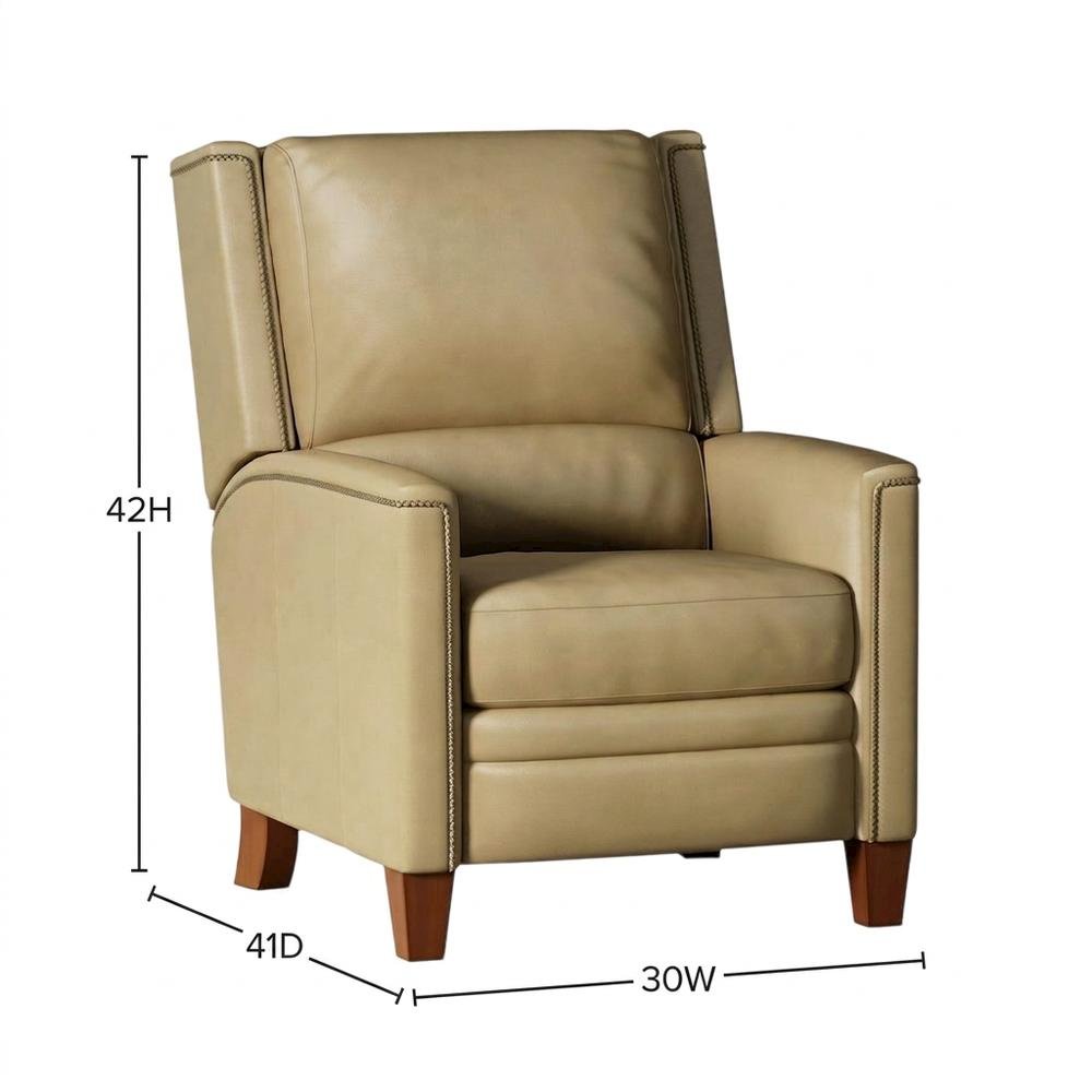Brown Manual Recliner with Plush Seat and Classic American Style. Picture 7