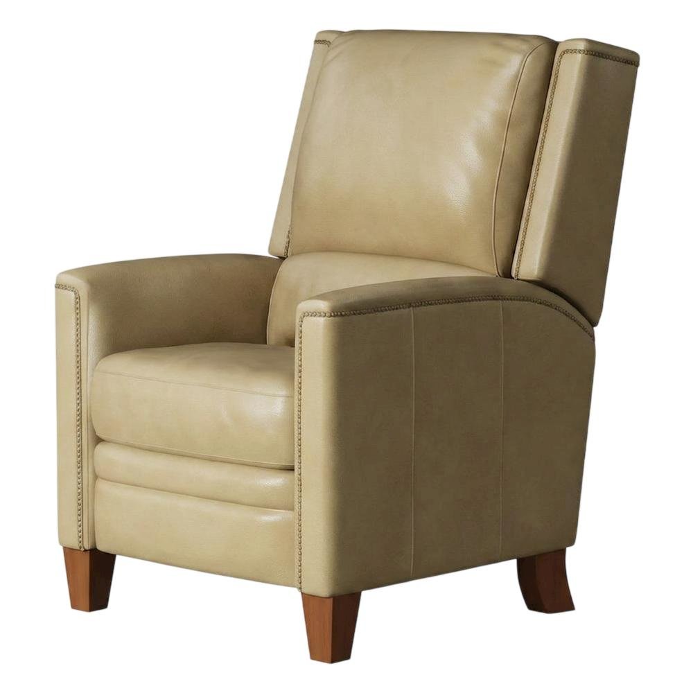 Brown Manual Recliner with Plush Seat and Classic American Style. Picture 5