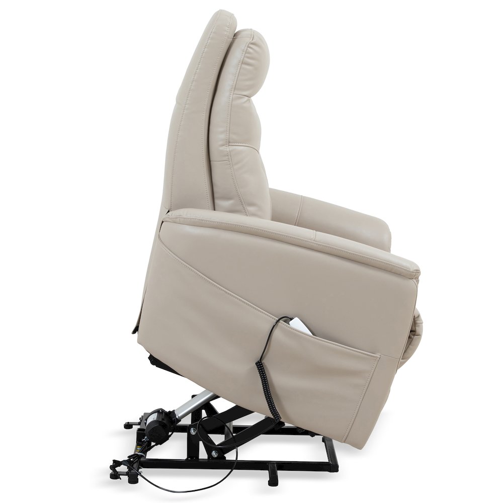 Gemini - Softy Ivory Power Lift Recliner with Articulating Headrest Two Pack. Picture 8