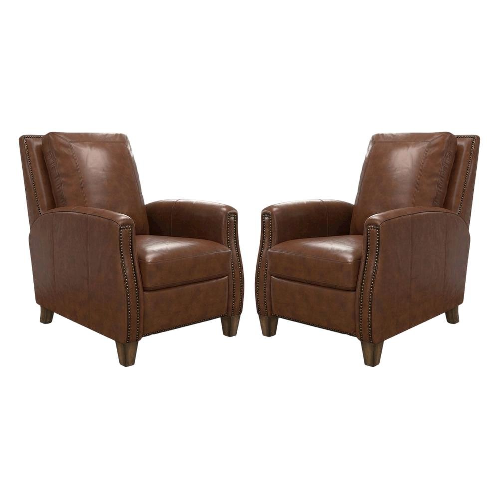 Chestnut Recliner Two Pack with Transitional Style and Comfortable Seating. Picture 1