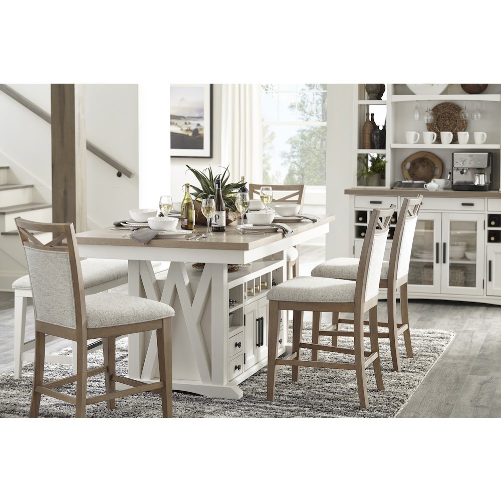 Modern Dining 72 In. Island Counter-Height Extendable Dining Table. Picture 10