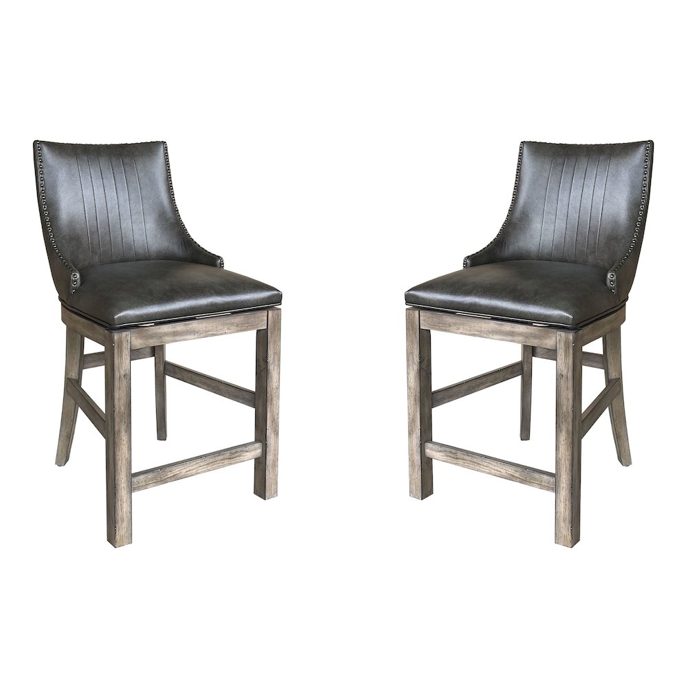 Lodge Dining Swivel Counter Sling Chair Two Pack. Picture 1