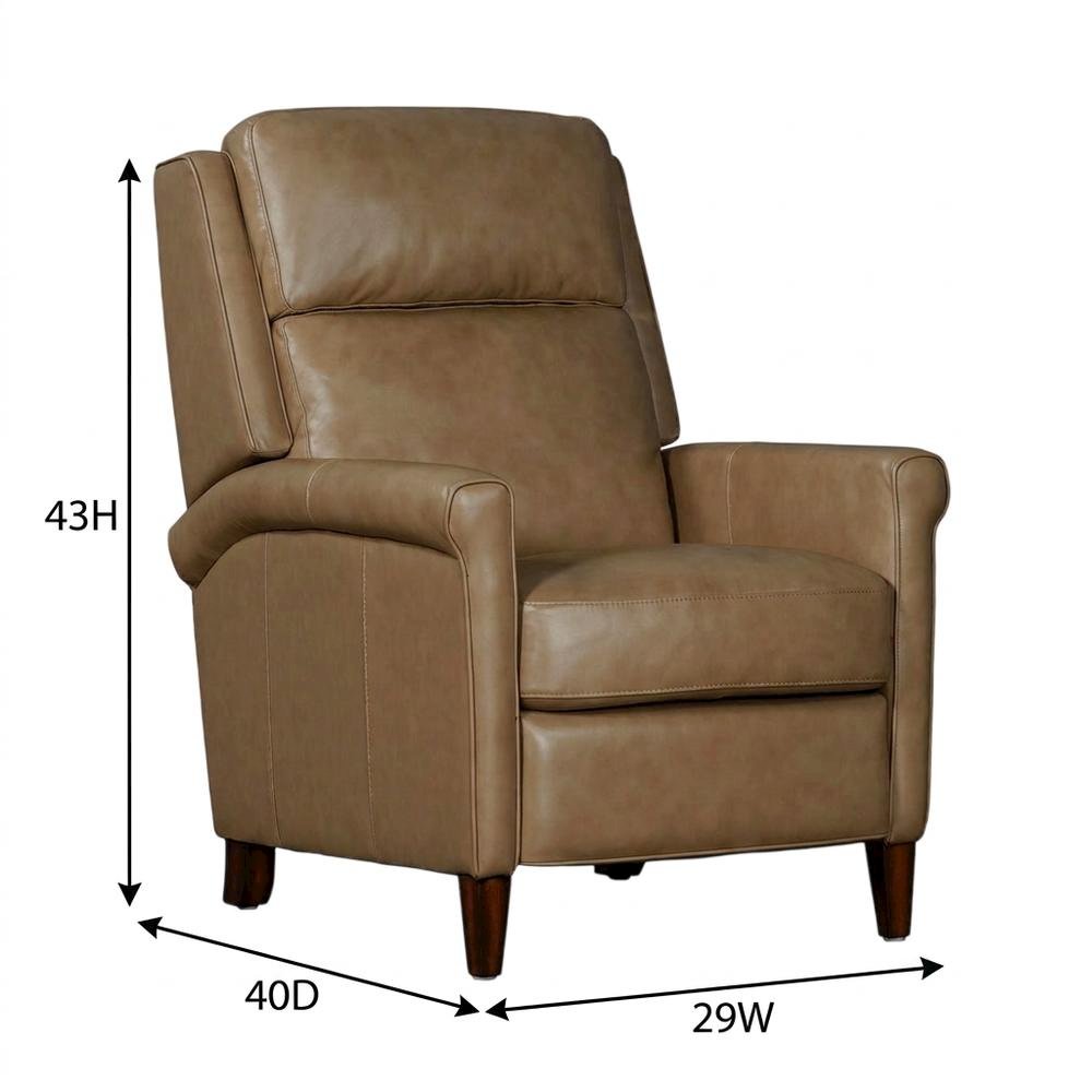 Cream Manual Recliner with Headrest in Traditional Design for Relaxation. Picture 7