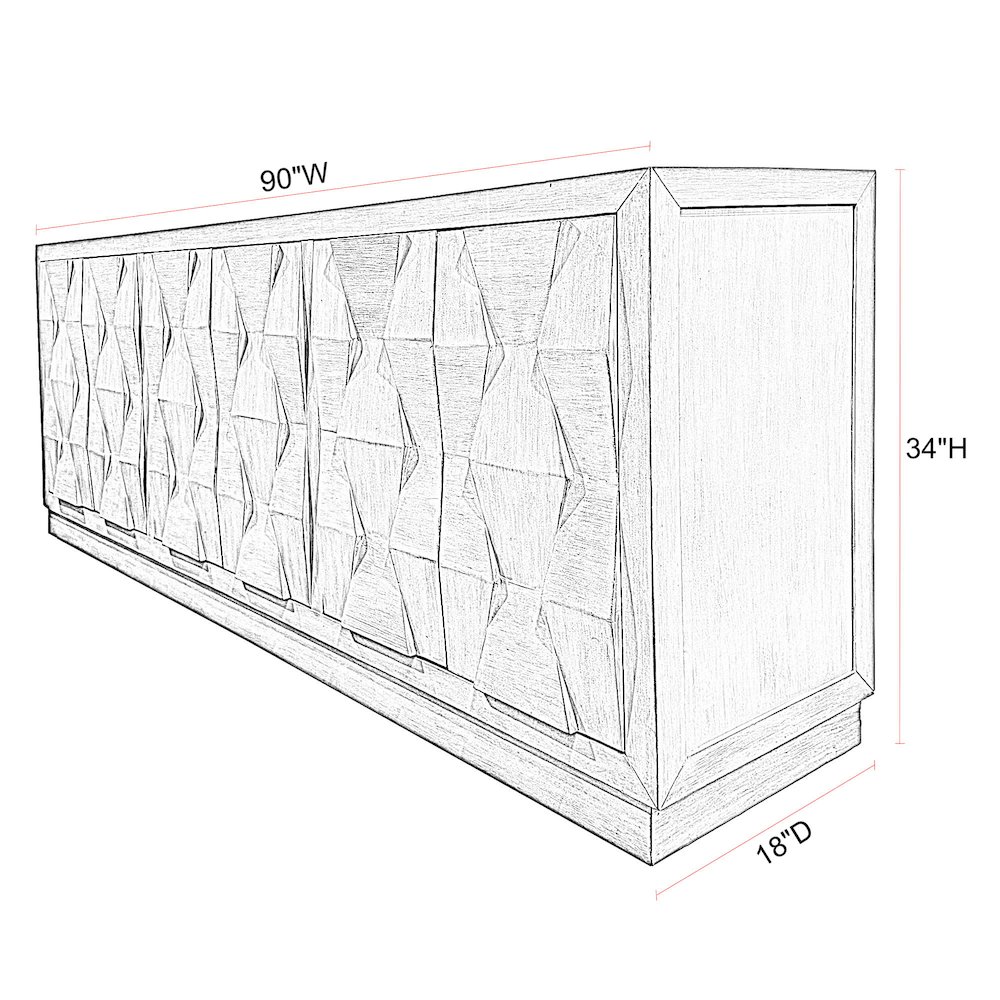 Cortina - Black Tea 90" Console. Picture 3