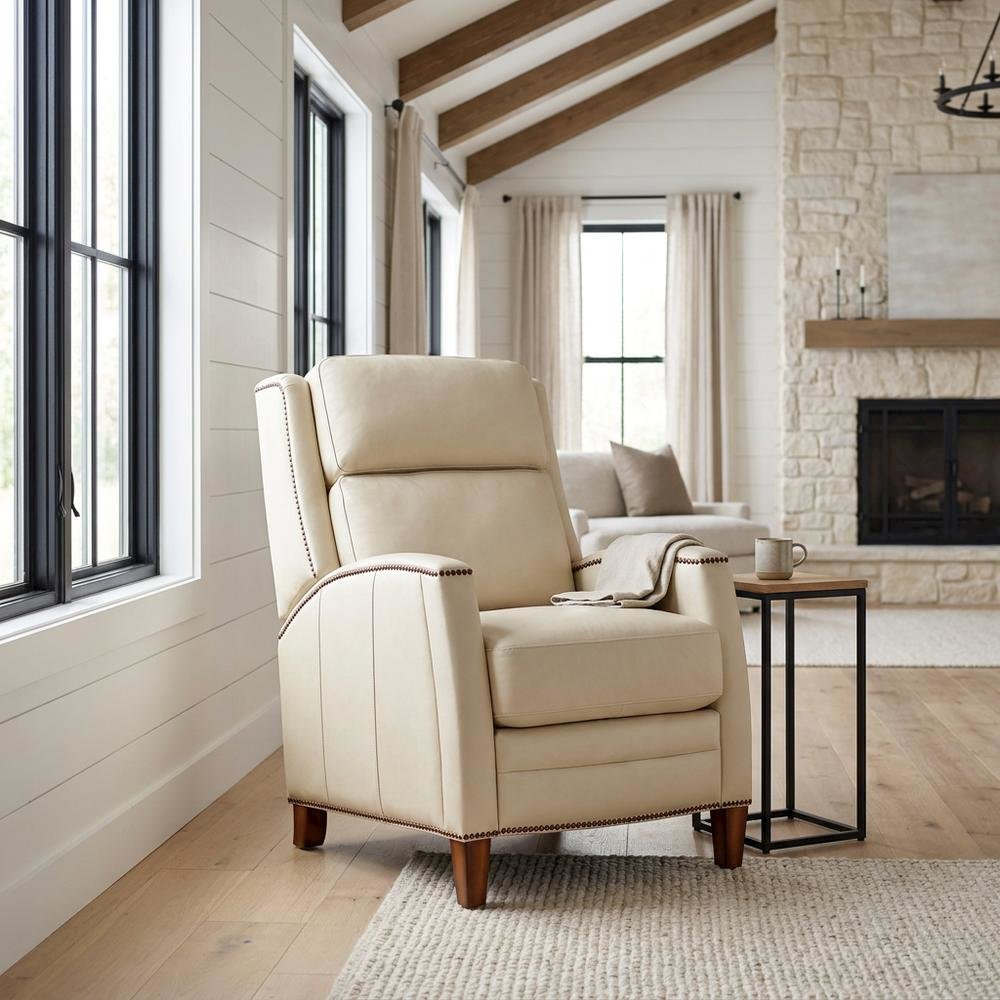 Pearl Glow Brown Manual Pushback Recliner with Comfortable Armrest. Picture 3