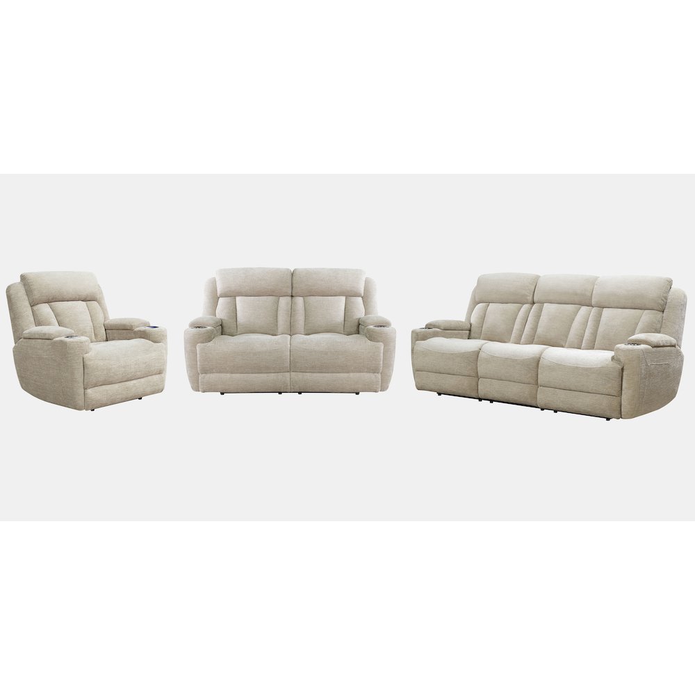 Dalton - Lucky Fawn Power Reclining Sofa Loveseat and Recliner. Picture 1
