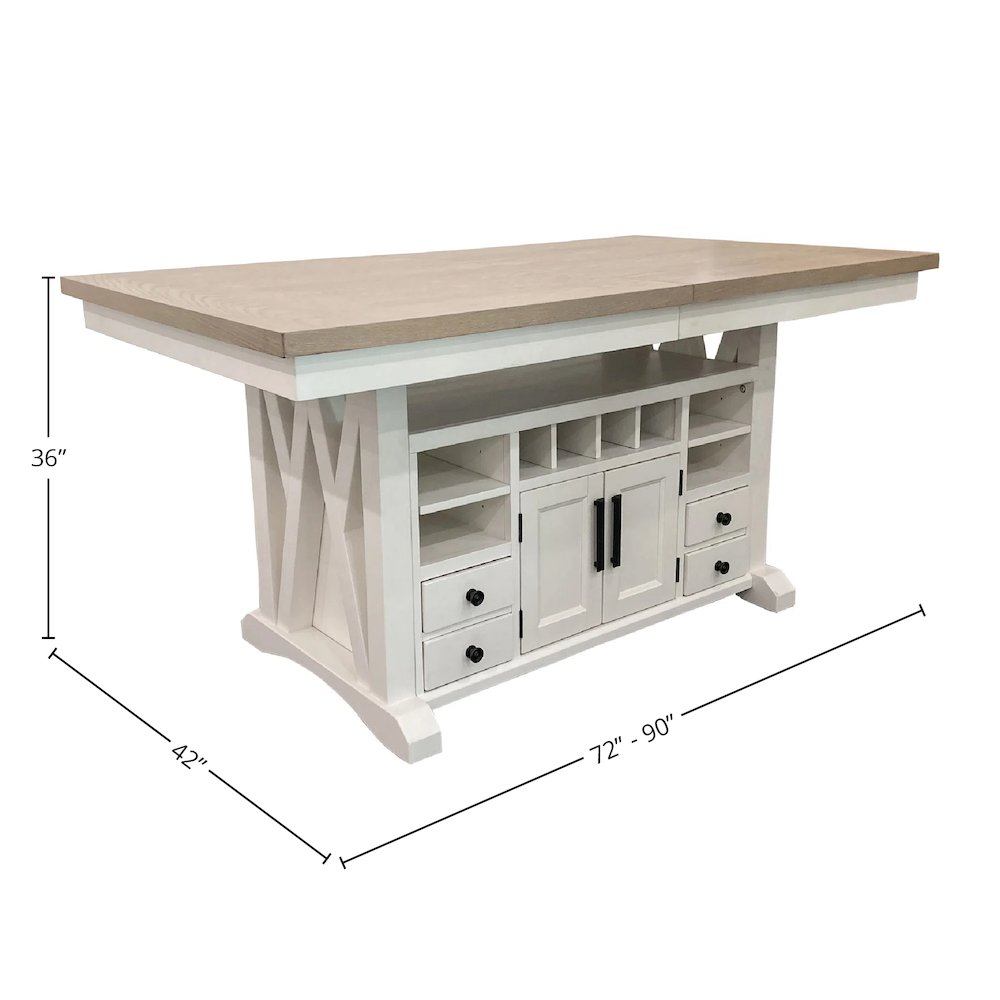 Modern Dining 72 In. Island Counter-Height Extendable Dining Table. Picture 18