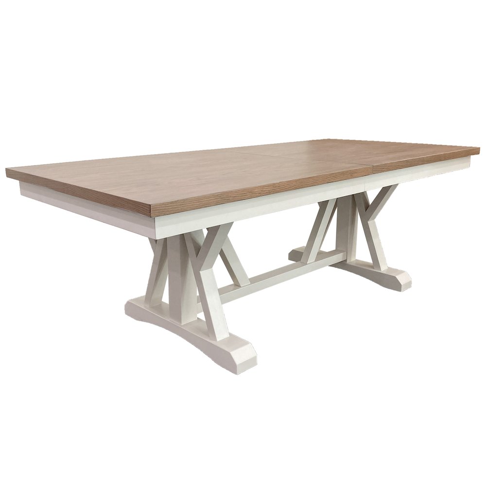 Modern Dining 88 In. Trestle Extendable Dining Table. Picture 1