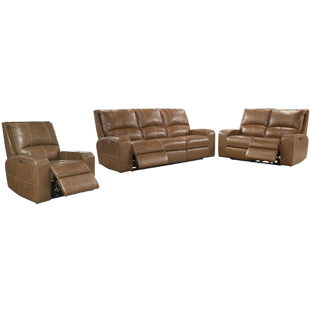 Swift - Bourbon Power Reclining Sofa Loveseat and Recliner. Picture 1