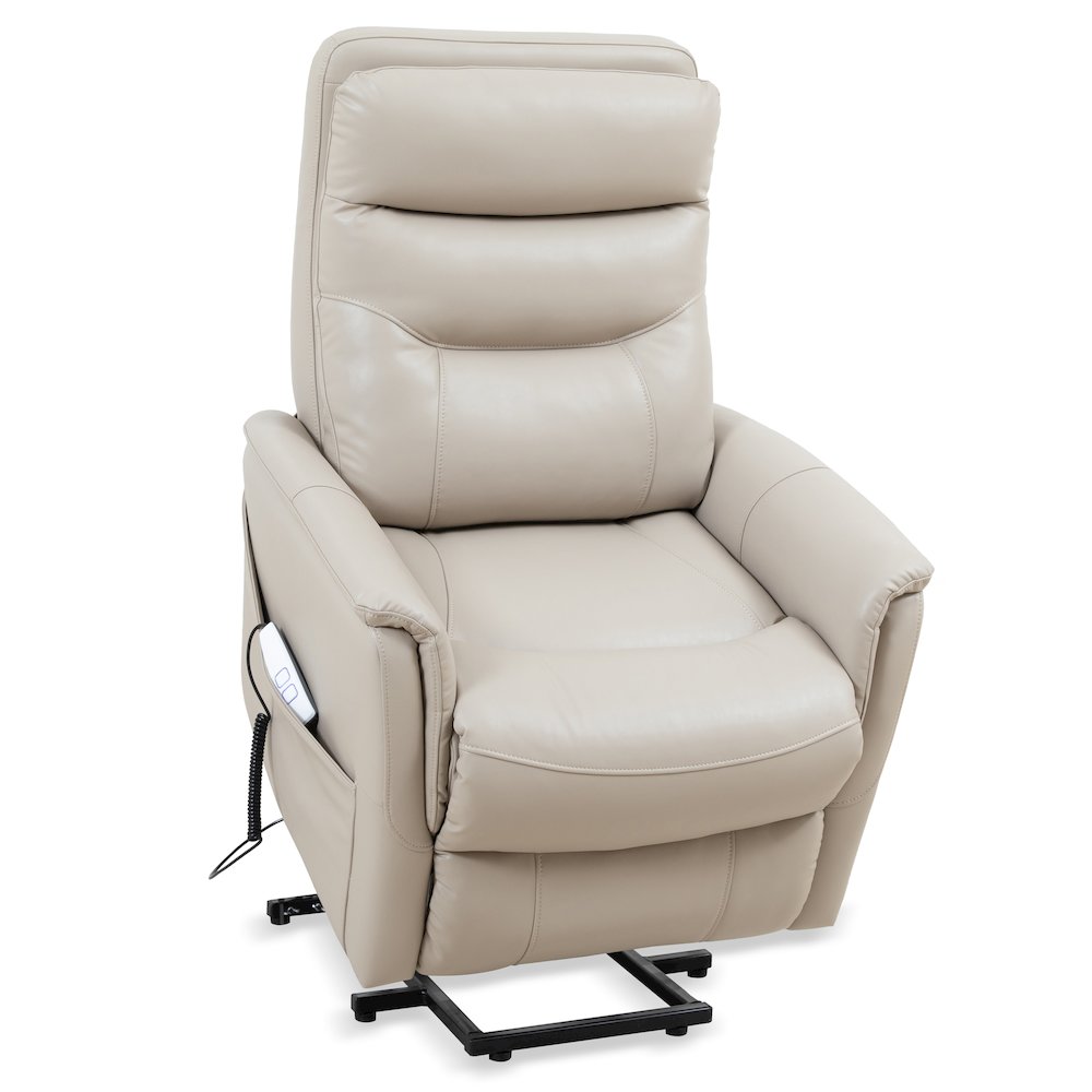 Gemini - Softy Ivory Power Lift Recliner with Articulating Headrest Two Pack. Picture 5