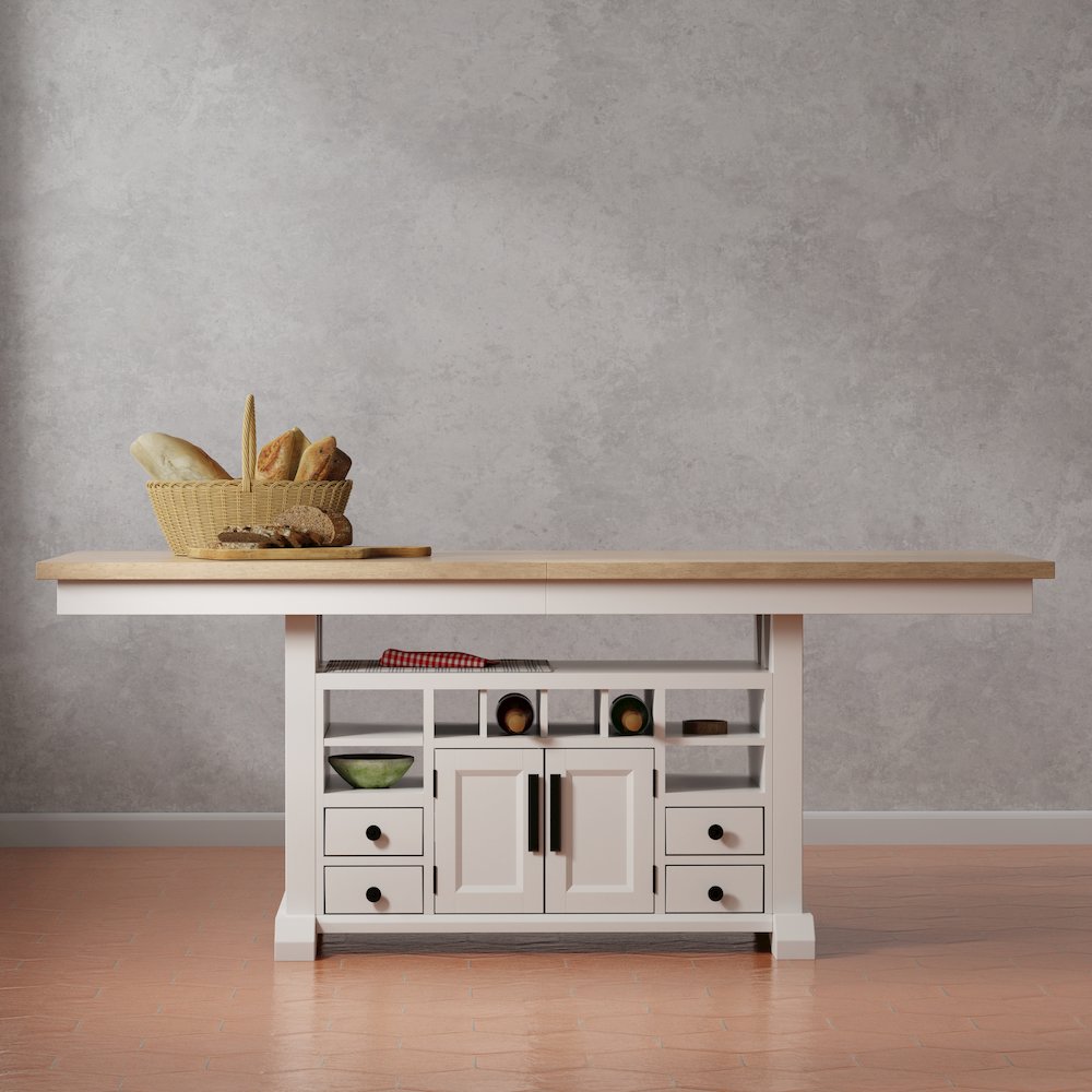 Modern Dining 72 In. Island Counter-Height Extendable Dining Table. Picture 8