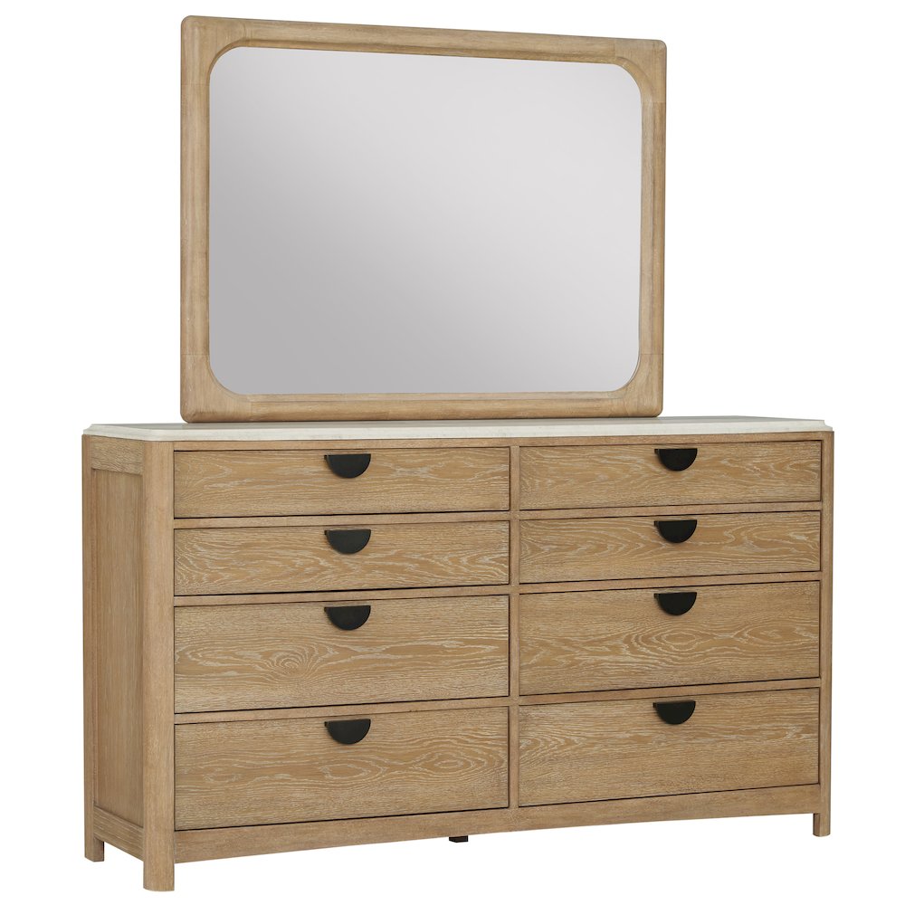 Bedroom 8 Drawer Dresser and Mirror. Picture 1