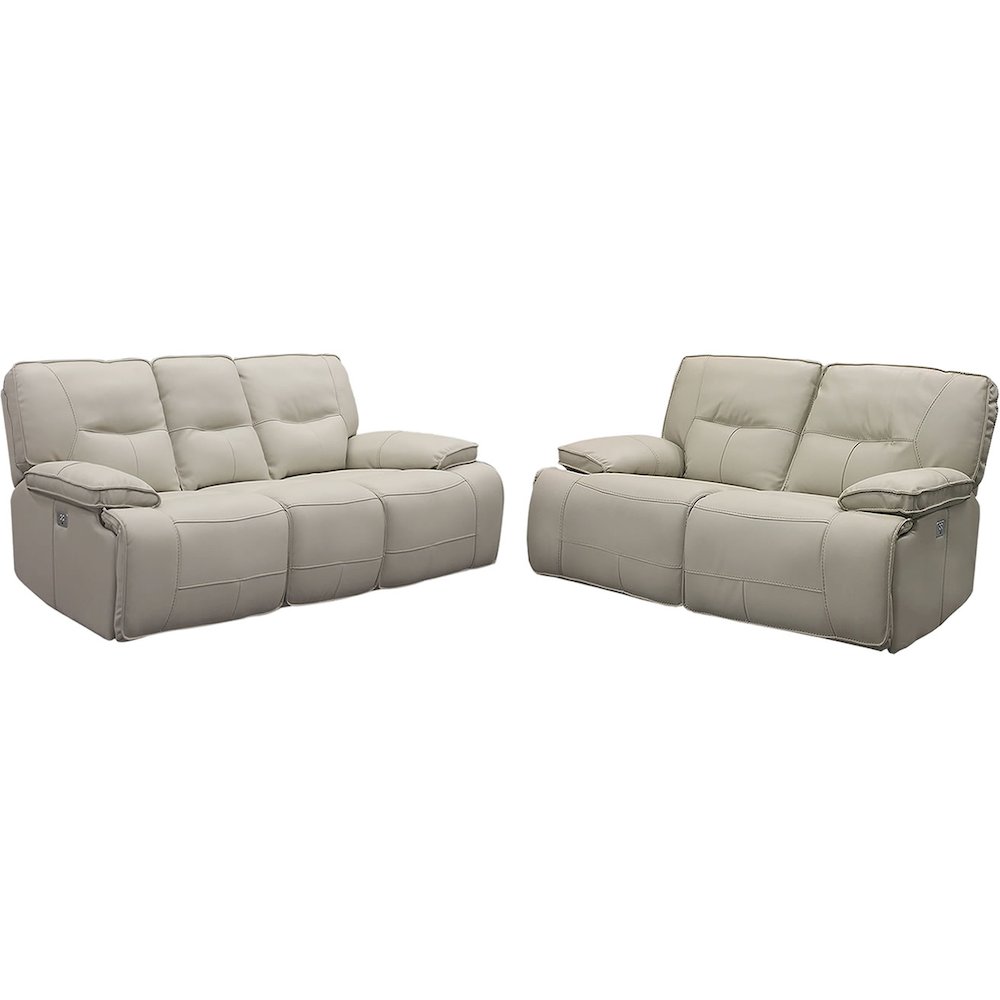 Spartacus - Oyster Power Reclining Sofa and Loveseat. Picture 1