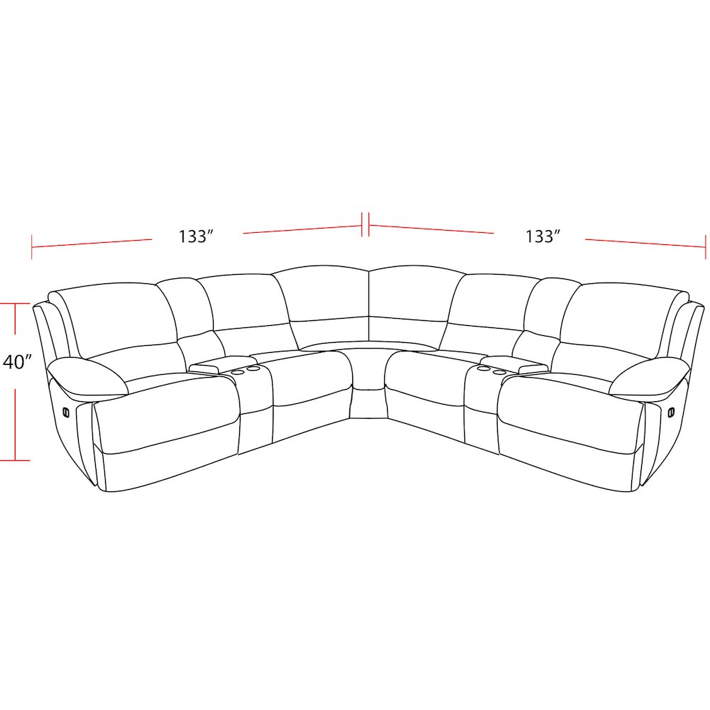 7 Piece Modular Power Zero Gravity Reclining Sectional. Picture 3
