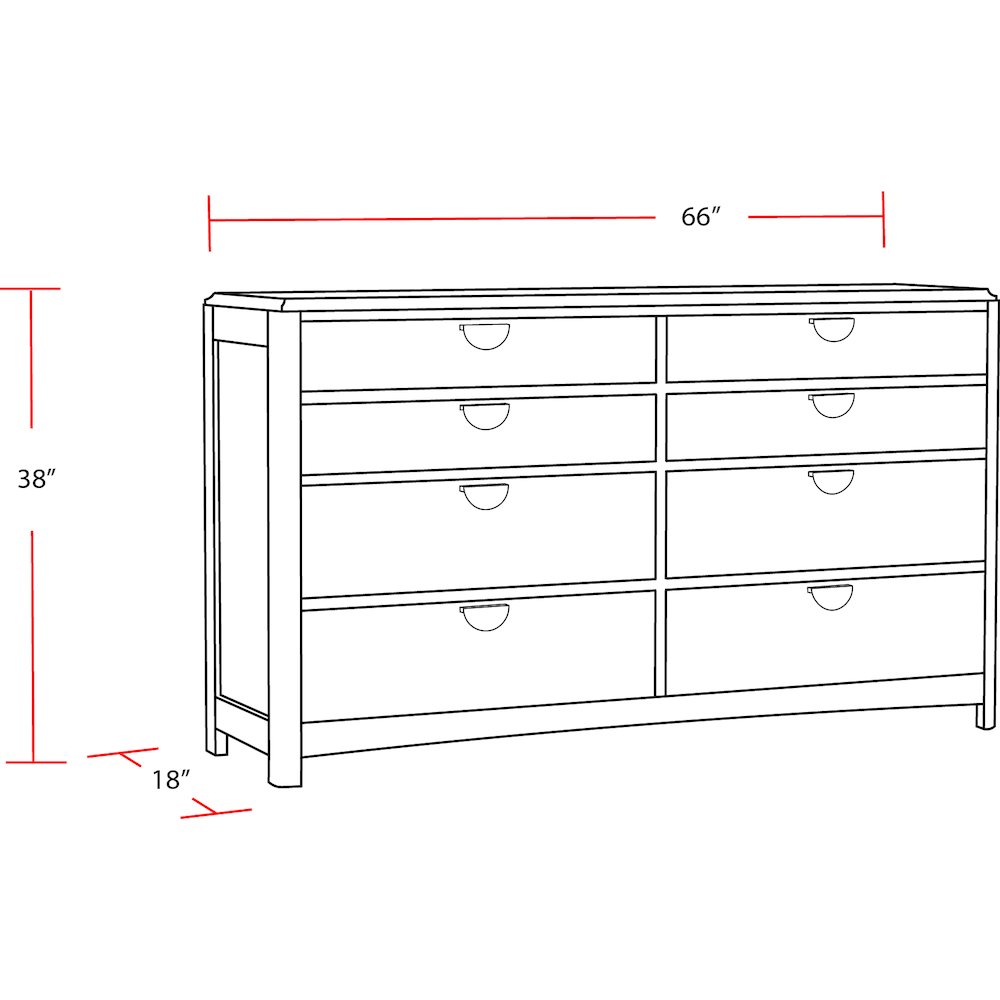 Bedroom 8 Drawer Dresser. Picture 9