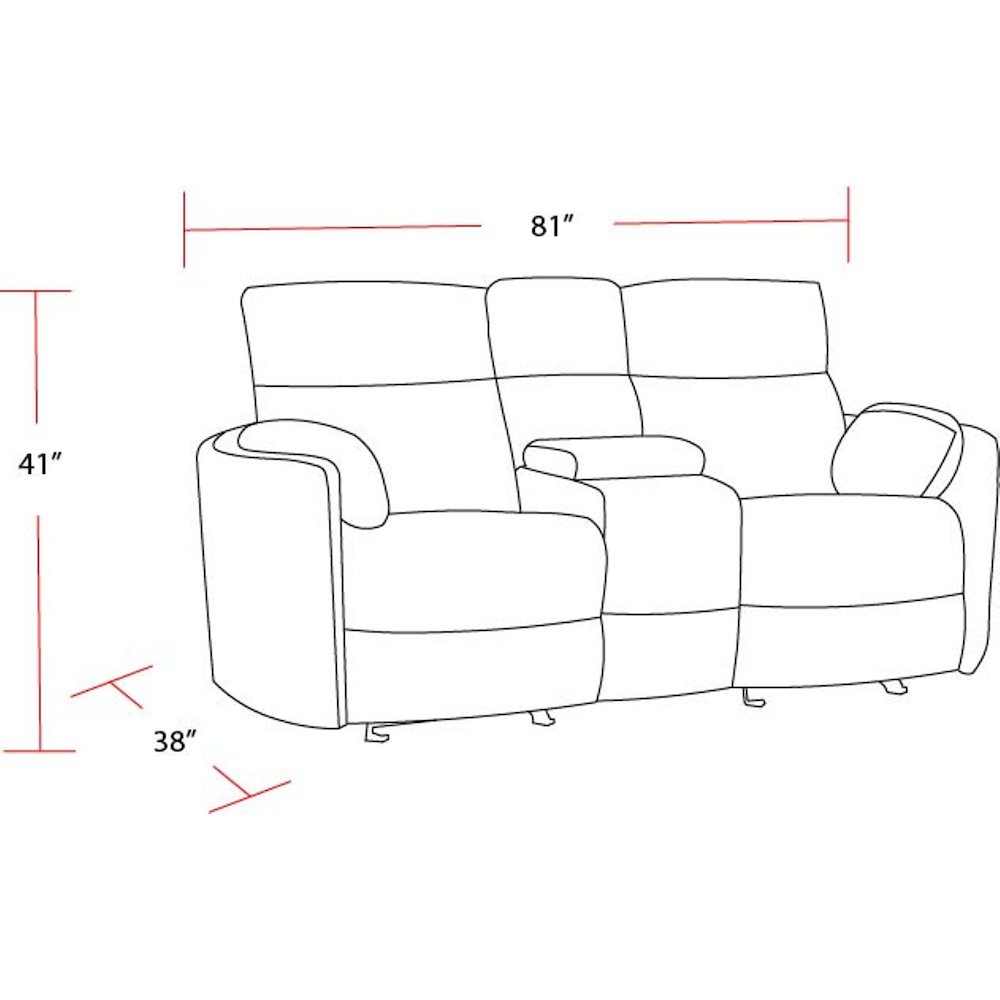 Radius - Mega Grey Power Glider Reclining Console Loveseat. Picture 11