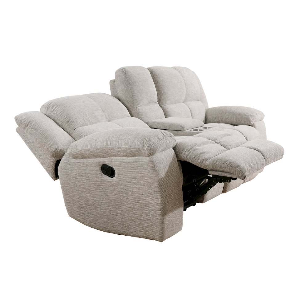 Buster - Opal Taupe Manual Reclining Sofa Loveseat and Recliner. Picture 8
