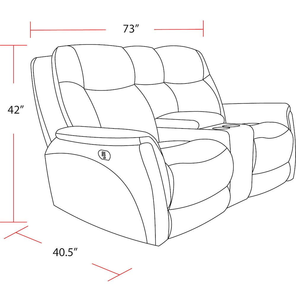 Linus - Hudson Grey Zero Gravity Power Reclining Console Loveseat. Picture 9