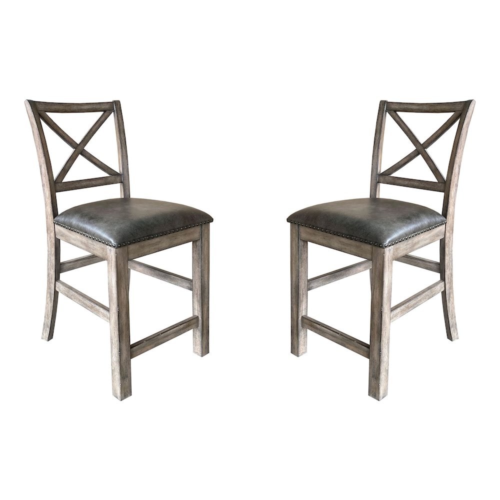 Lodge Dining Upholstered Counter Chair Two Pack. Picture 1