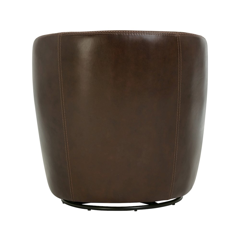 Barolo - Vintage Brown 100% Italian Leather Swivel Club Chair Two Pack. Picture 7