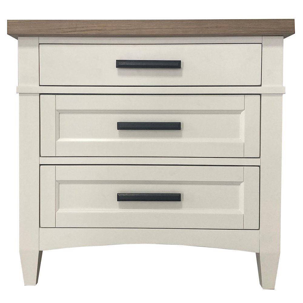 Modern Bedroom 3 Drawer Nightstand with Charging Station. Picture 3