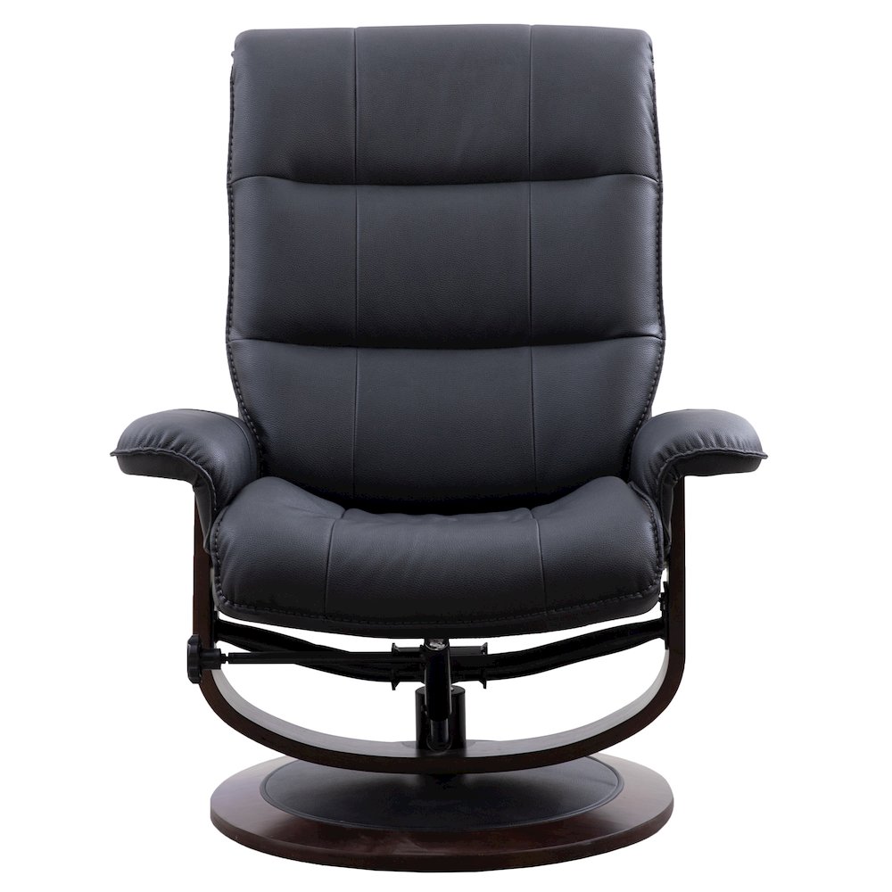 Knight - Black Manual Reclining Swivel Chair and Ottoman. Picture 2
