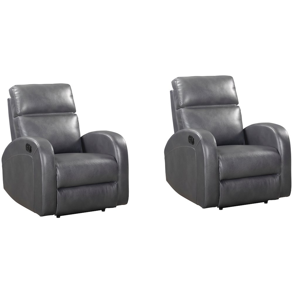Devin - Pebble Grey Manual Recliner Two Pack. Picture 1