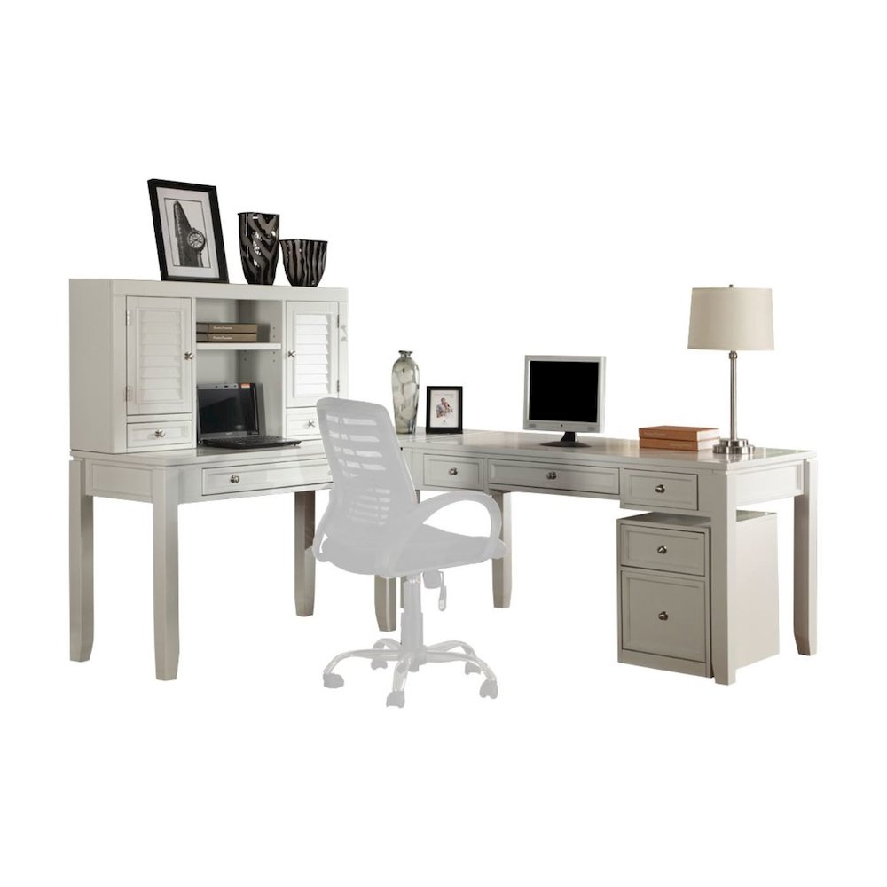 Boca 5 Piece L Shape Desk with Lateral File and Hutch. Picture 1