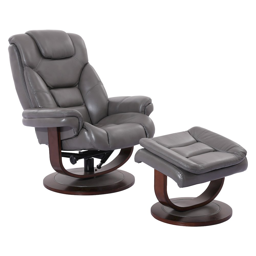 Monarch - Ice Manual Reclining Swivel Chair and Ottoman. Picture 1