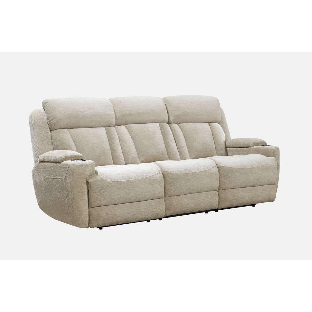 Dalton - Lucky Fawn Power Reclining Sofa with Drop Down Table. Picture 1