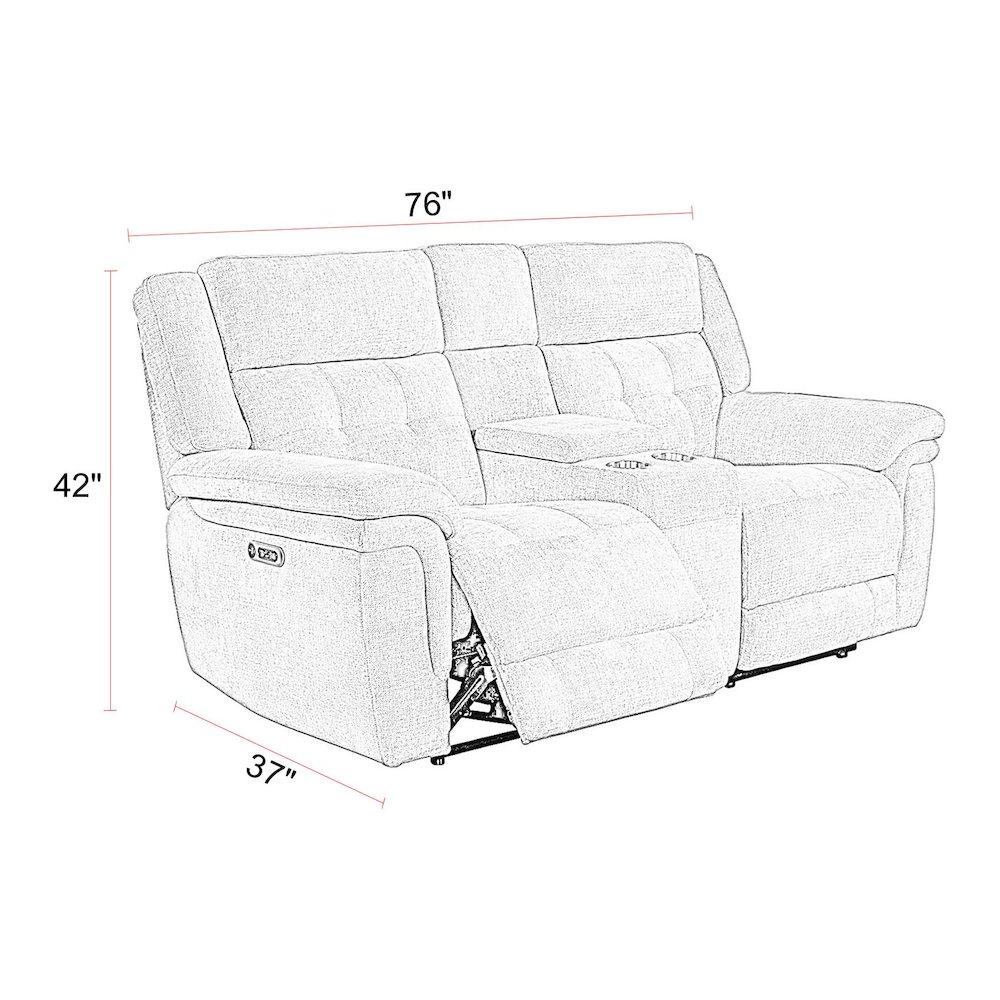 Richland - Bristol Grey Power Reclining Console Loveseat. Picture 11