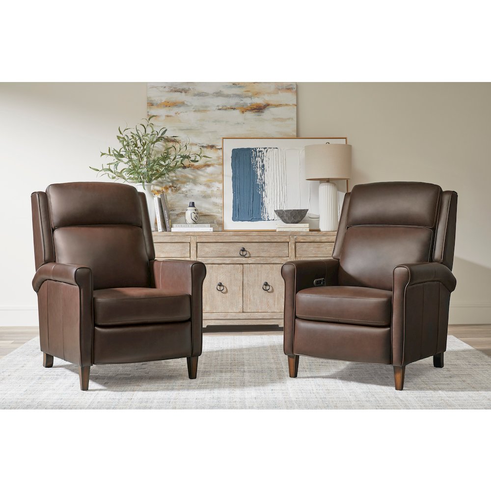Northfield - Walnut Whirl Power Cordless High Leg Recliner P2 Two Pack. Picture 8